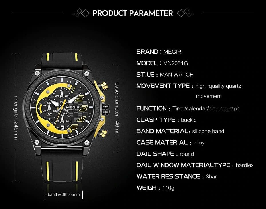 Megel Chronograph Quartz Watch