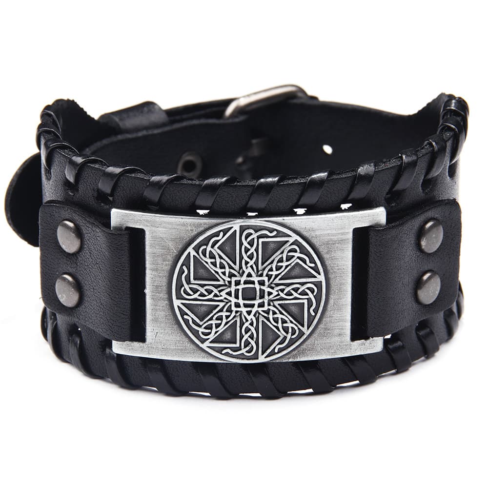 Chino New Irish Knot Amulet Leather Bracelet Russia Cross-border Jewelry Pagan Bracelet Wholesale