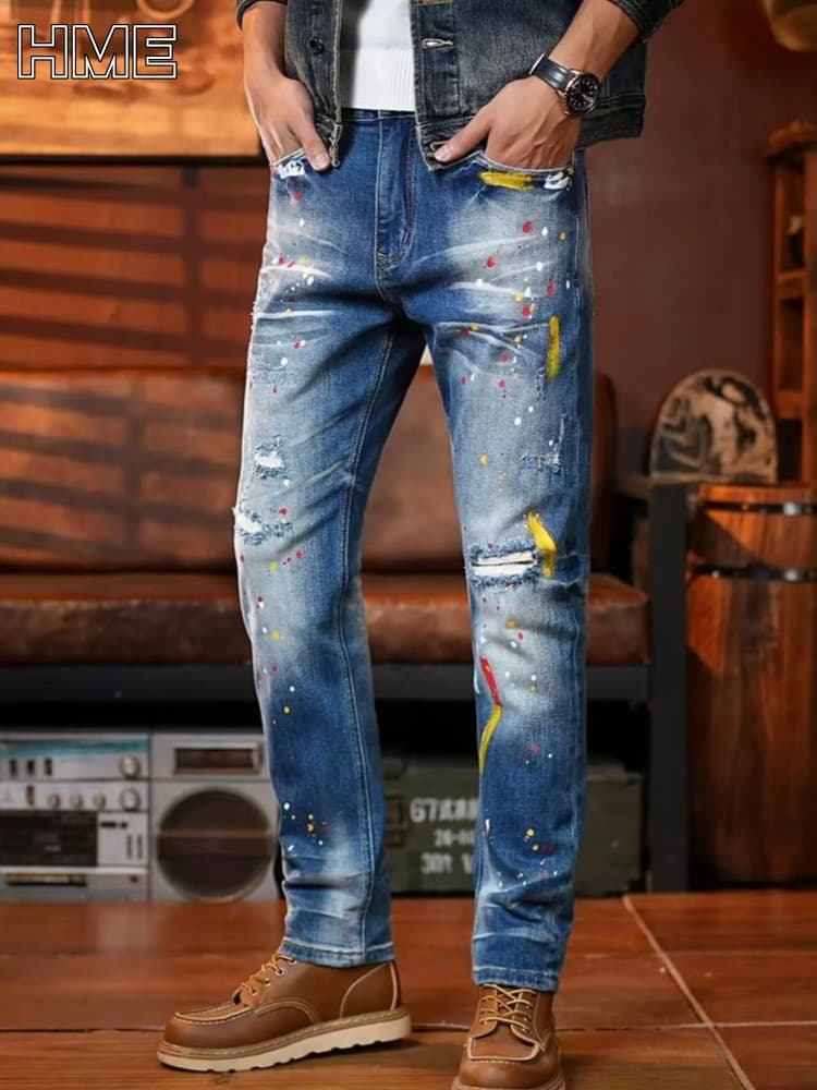 Slim-fit Elastic Straight-leg Pants