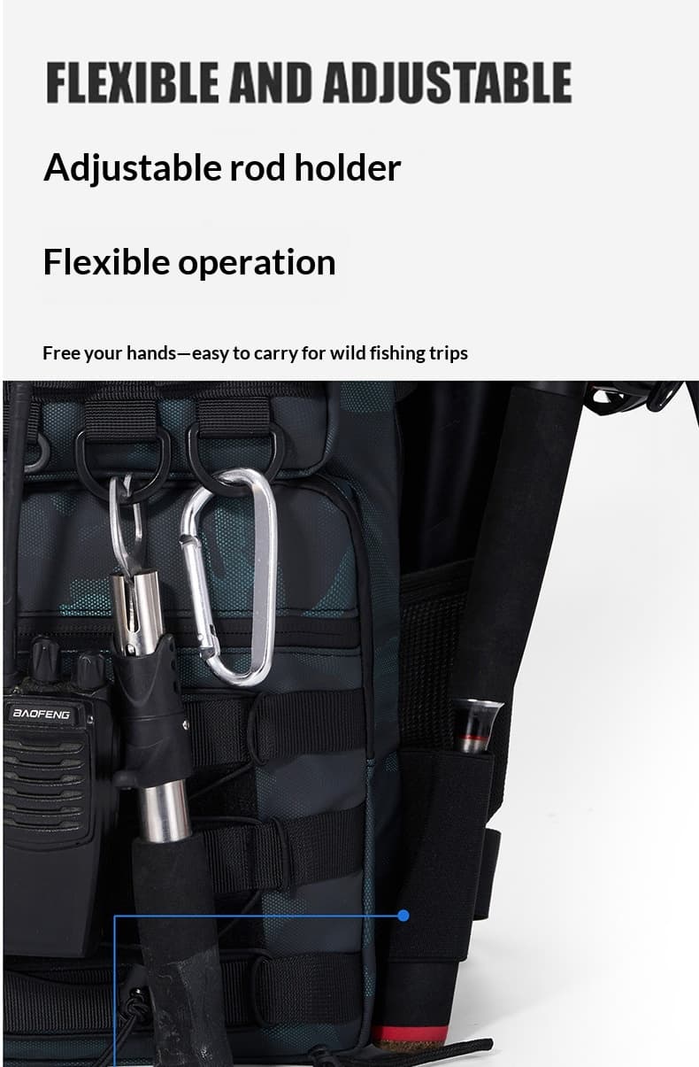Outdoor Lure Bag New Multi-Functional Single & Double Shoulder Fishing Gear Backpack Camouflage Lightweight Handheld Fishing Equipment Storage Bag - Blue — Blue