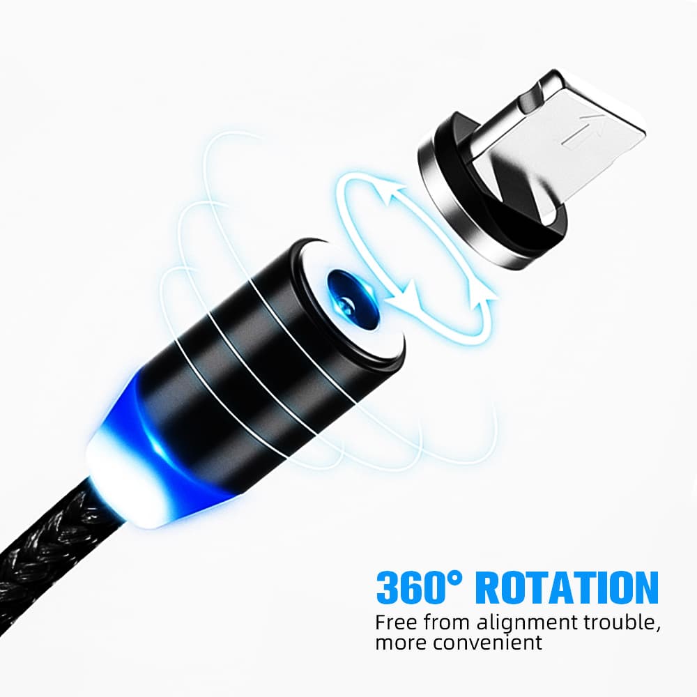 Magnetic Fast Charging USB Cable for iOS Devices (Black)