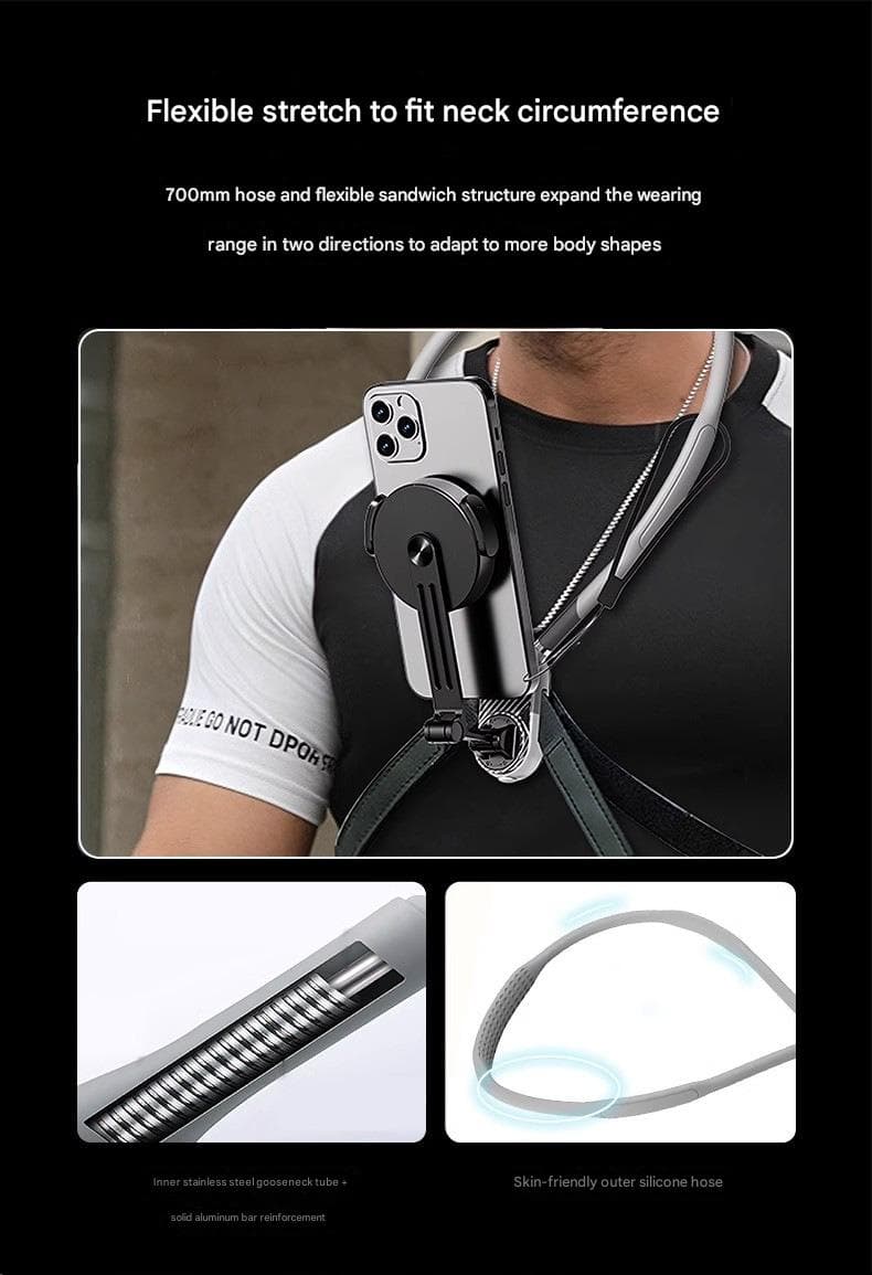 Magnetic Neck Strap Mount For Mobile Live Streaming With Anti-Shake Shooting Original-Angle Action Camera Mount For Cycling Photography