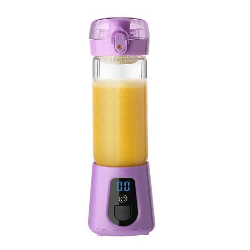Mini electric juice cup glass portable juicer charging household cooking mixing cup juice machine — Purple