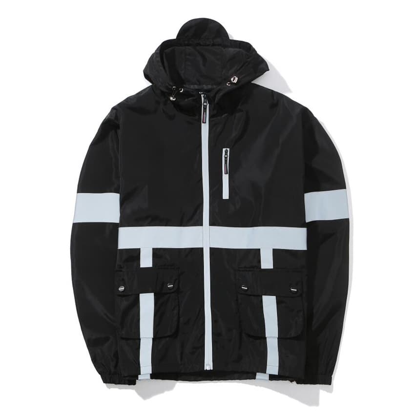 Men's reflective hooded running jacket