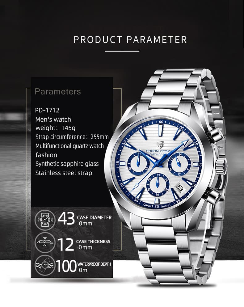 Men's Quartz Chronograph Fashion Waterproof Watch