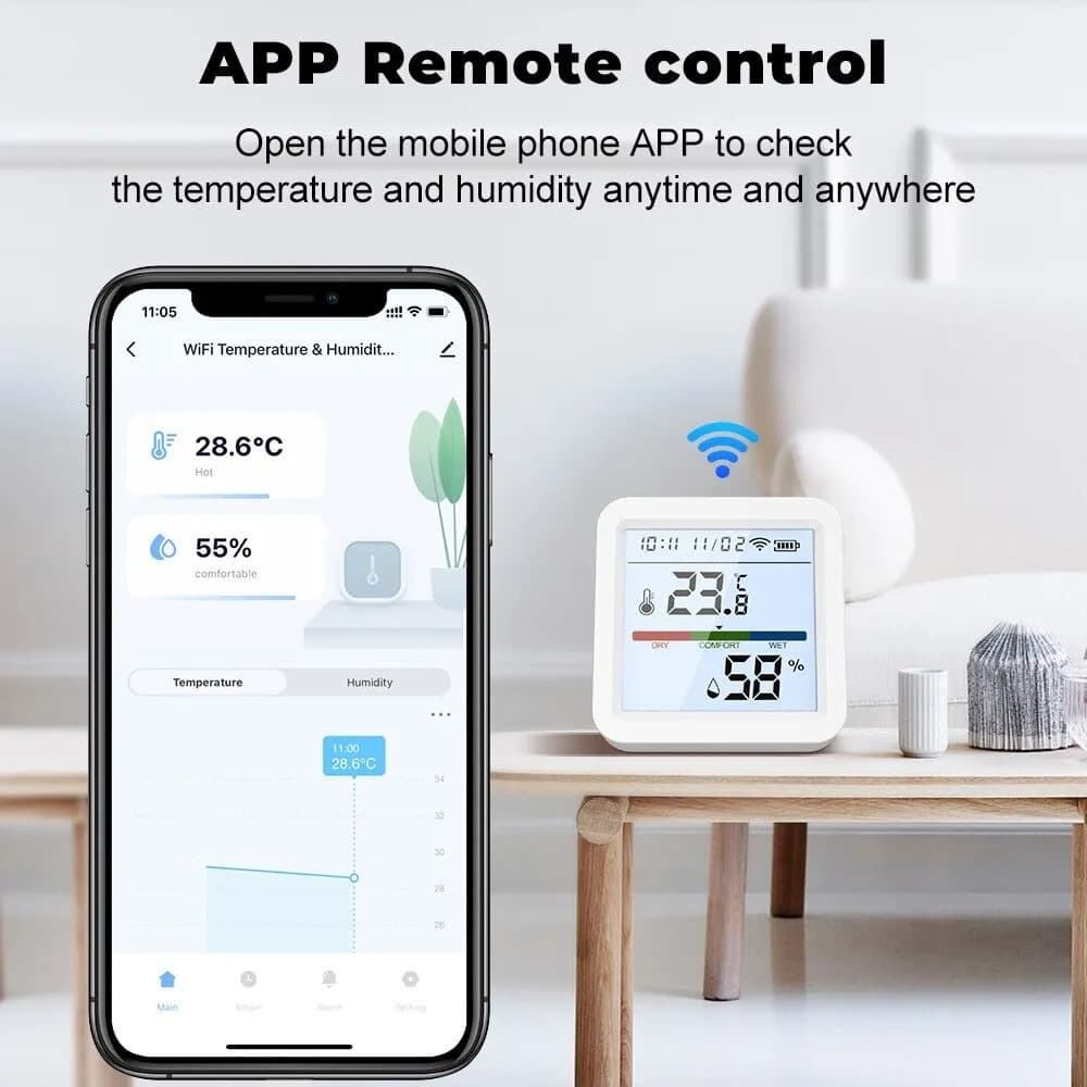 Smart Wi-Fi Temperature and Humidity Sensor