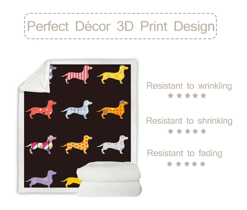 Plush Fleece Throw Blanket with Velvet Accent (130x150cm)