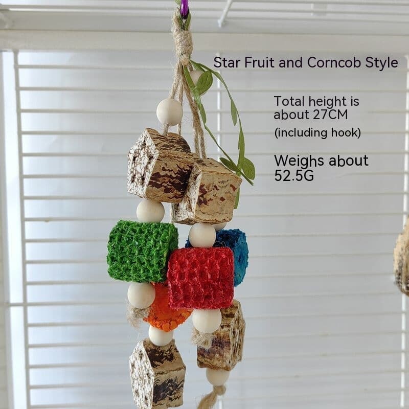 Natural Chewing Toys for Parrots and Small Pets