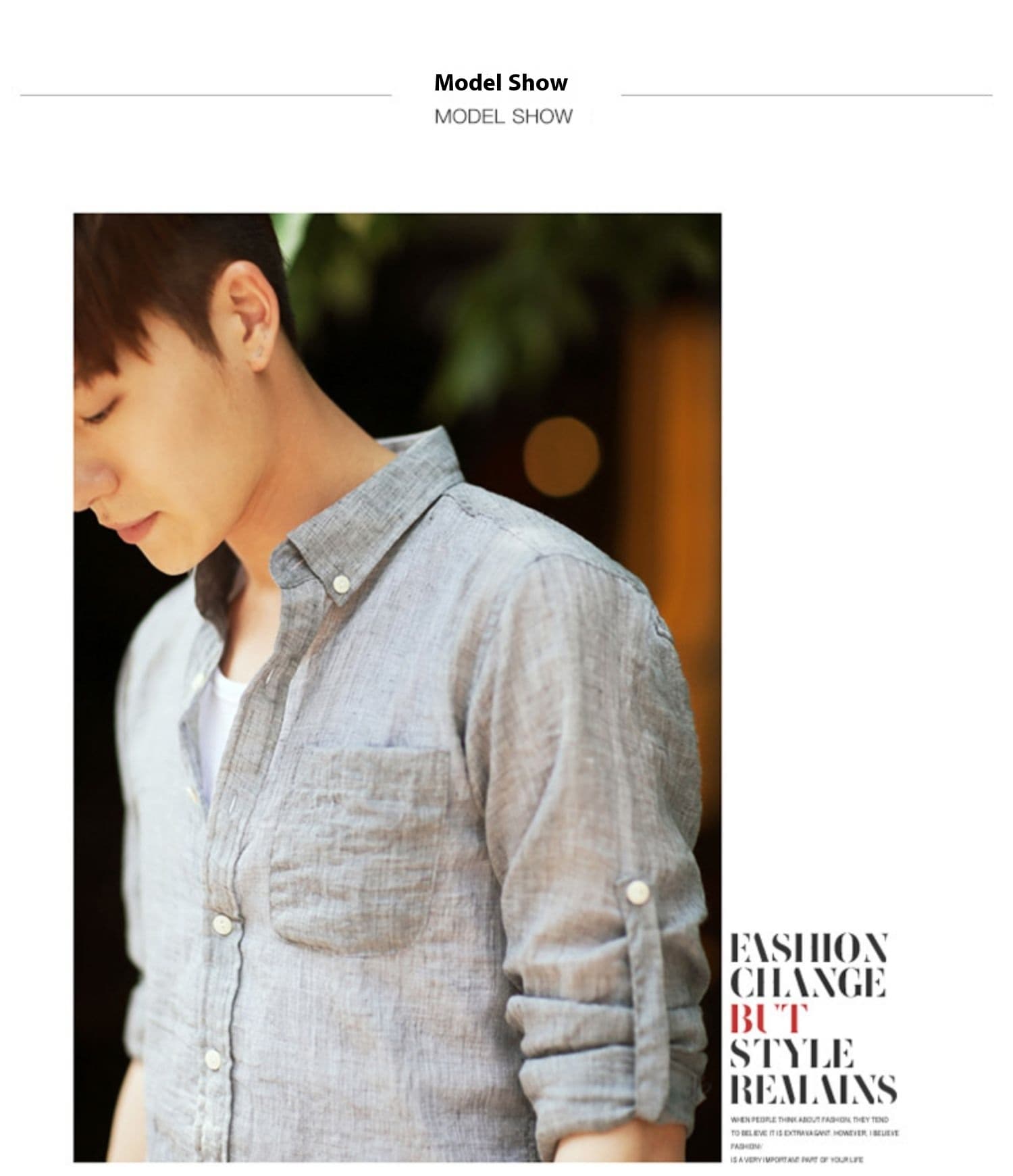 Linen Shirt Men's Long Sleeve Thin Casual Cotton Linen Shirt