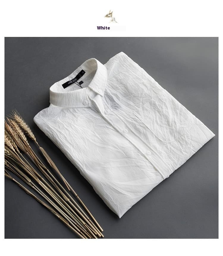 Linen Shirt Men's Long Sleeve Thin Casual Cotton Linen Shirt
