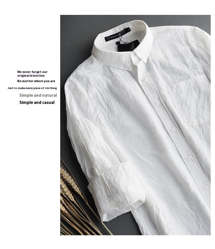 Linen Shirt Men's Long Sleeve Thin Casual Cotton Linen Shirt