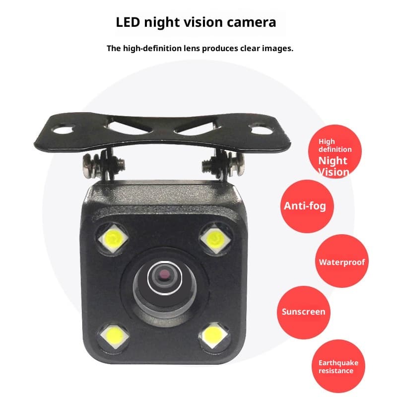 Car Rearview Camera, HD Night Vision CCD, LED 4-Light, Reverse Camera