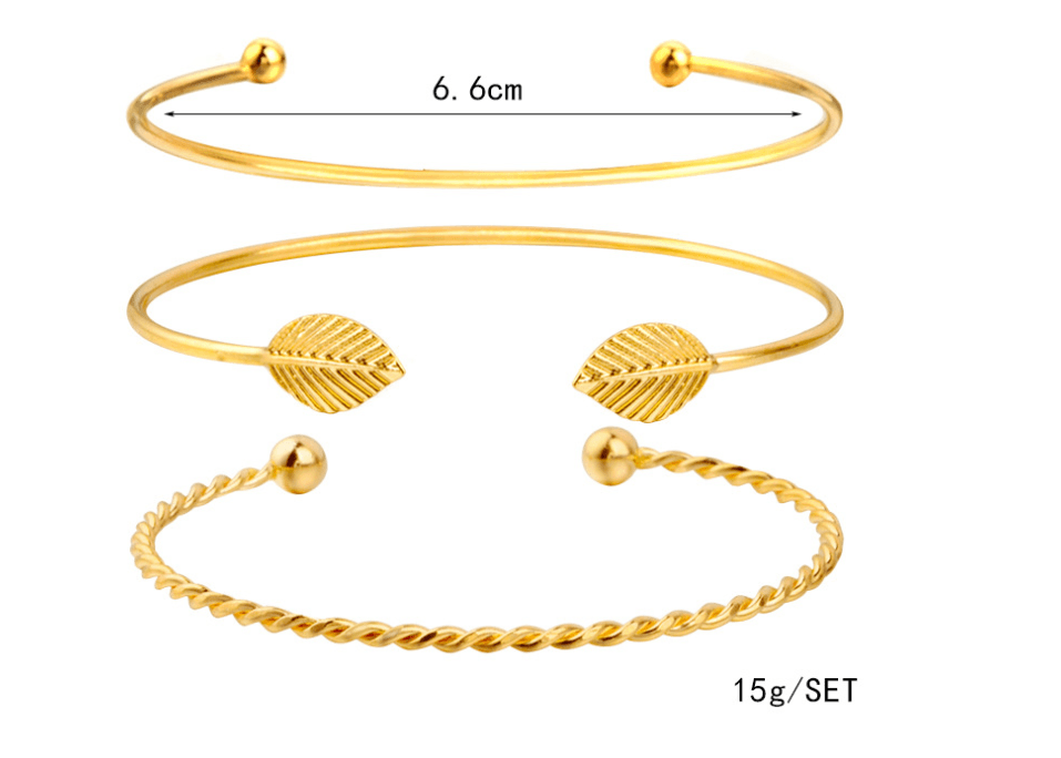Modyle Gold Color Crystal Wedding Bracelets Set CZ Stone Heart Bracelets Bangles For Woman — Gold-6