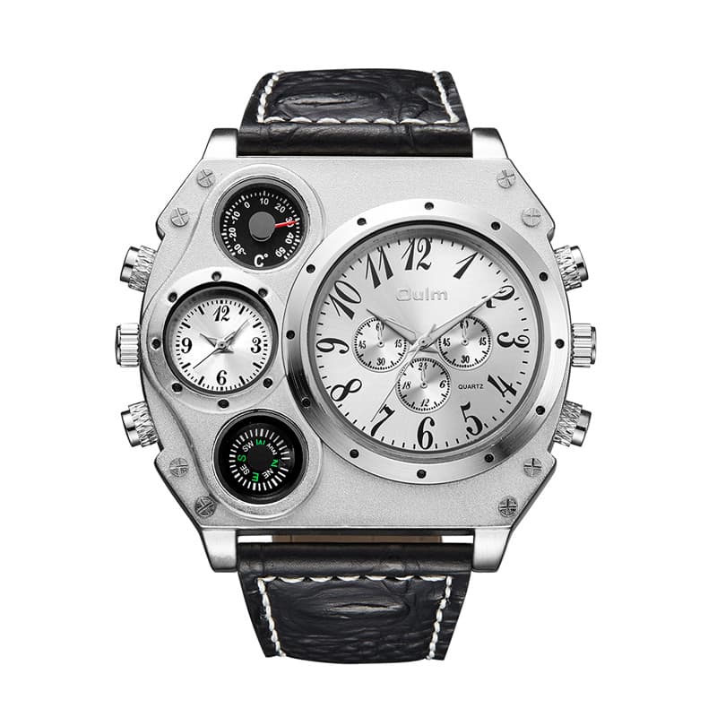Men's Dual Time Zone Quartz Watch - White