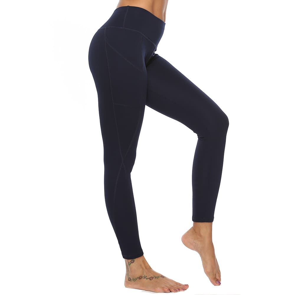 High waist yoga leggings — Black-M