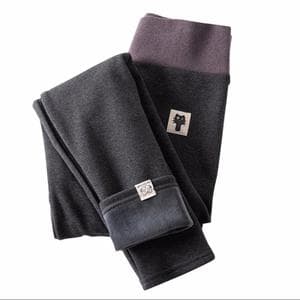 Women Cotton Legging Cat Casual Spring Kitten Patchwork High Waist Thick Large Size Solid Pants Calzas Soft Leggins — Dark grey-3XL