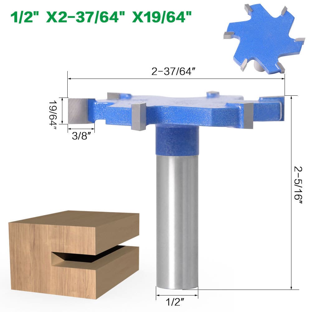 Woodworking Tools With Extended T-slot Cutters, Groove Cutters, T-slot Cutters — 65x7.5mm