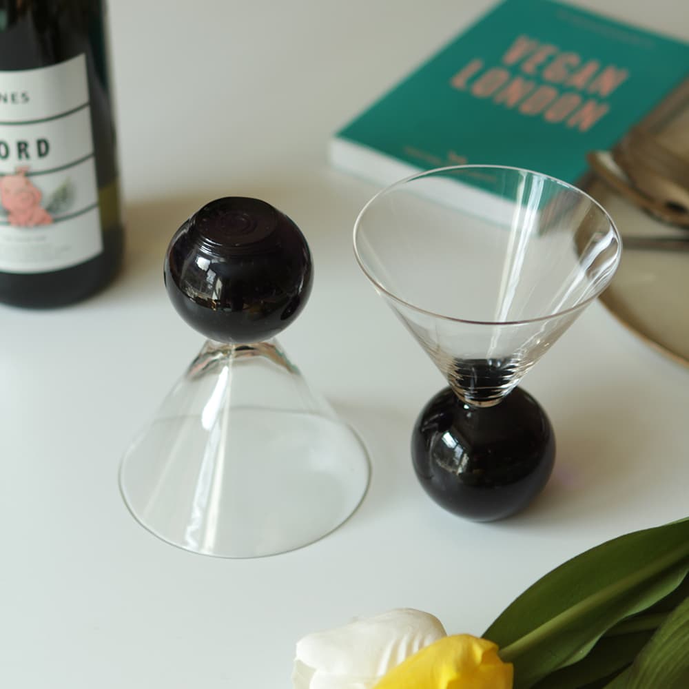 Elegant Solid Sphere Crystal Cocktail Glass