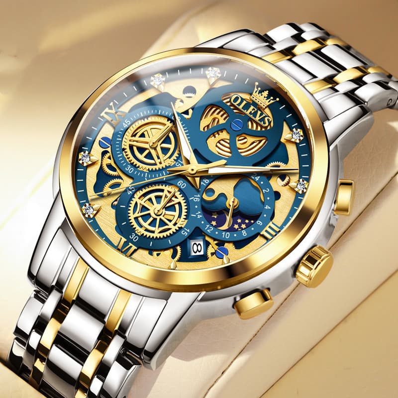 Men's Quartz Multifunctional Chronograph Watch — Between blue