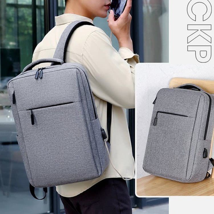 New Men's Backpack With Large Capacity, Multifunctional Backpack, Business Computer Bag, USB Charging Backpack - Gray — grey