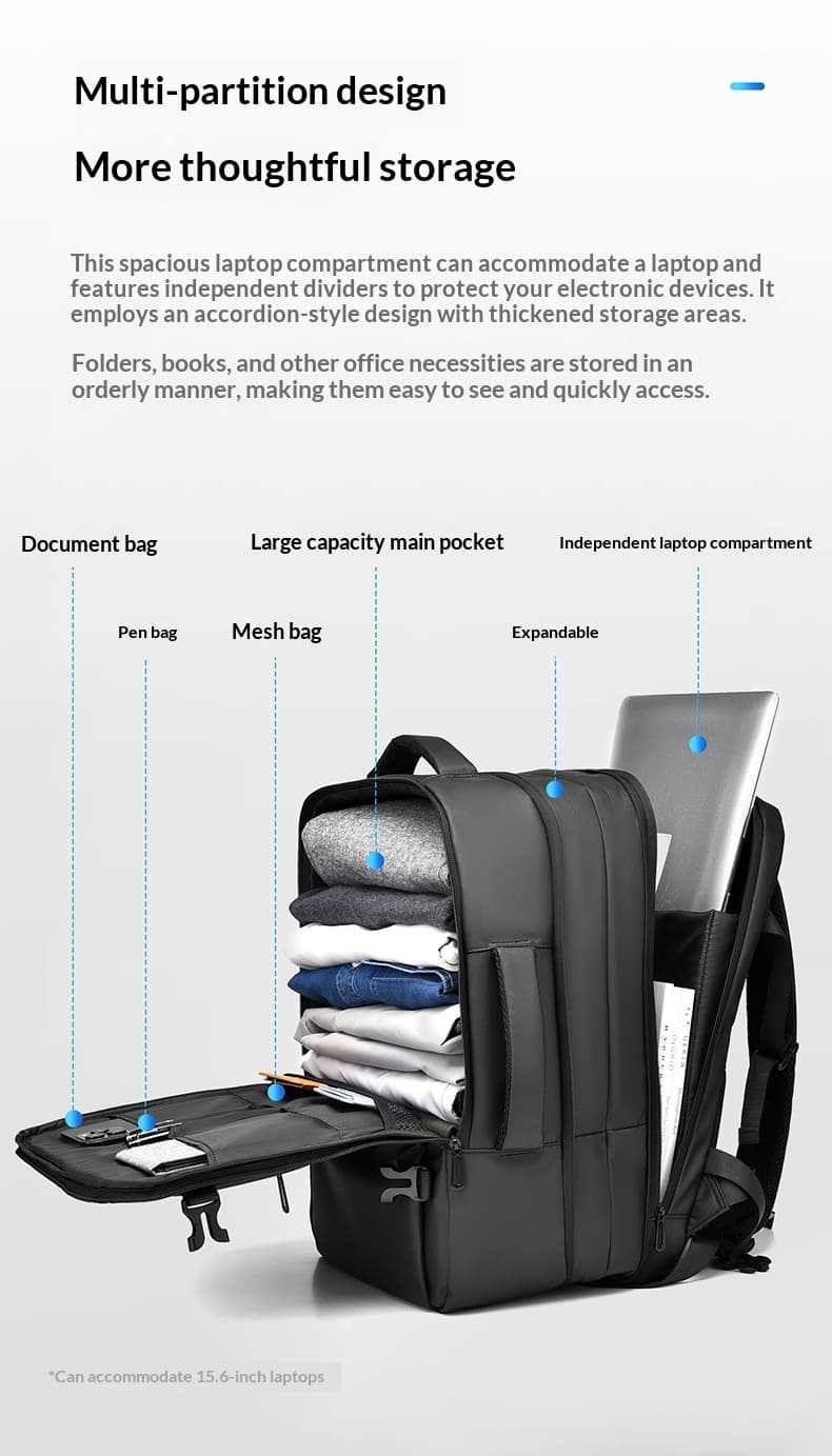 Minimally Designed Men's Business Backpack With A High-end Feel For Business Trips, Large Capacity Travel Backpack, Computer Bag, Backpack - Gray — grey