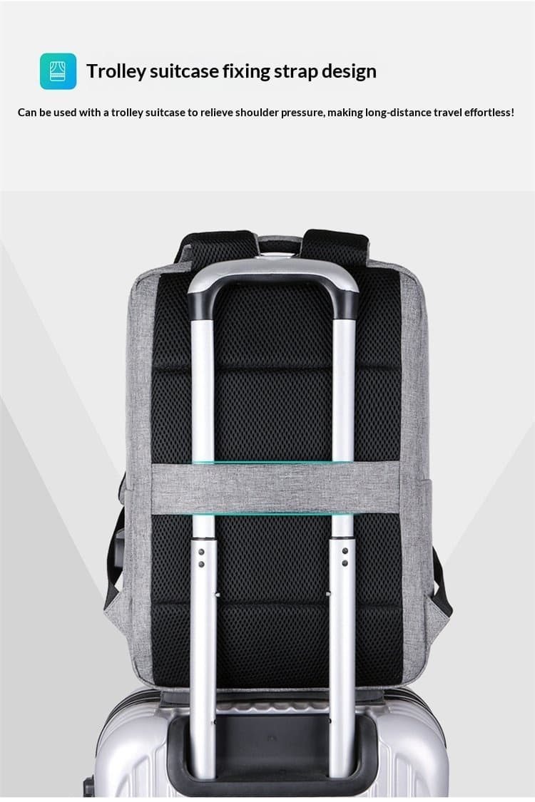 New Men's Backpack With Large Capacity, Multifunctional Backpack, Business Computer Bag, USB Charging Backpack - Gray — grey