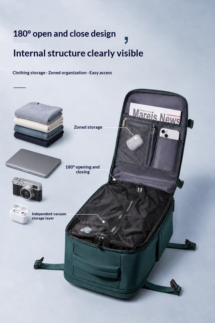 Vacuum Compression Backpack, Budget Airline Boarding Travel Bag, Large Capacity Business Computer Bag, Lightweight