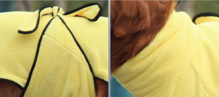 Soft And Absorbent Pet Embroidered Bathrobe Coral Fleece Pajamas — Yellow-2XL