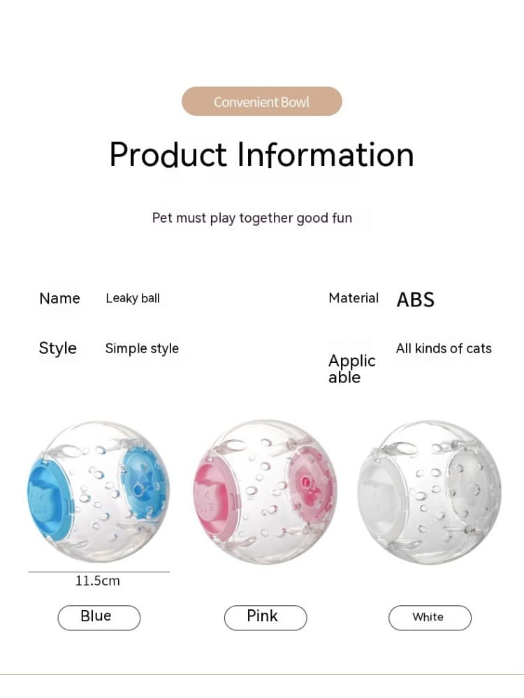 Dog Cat Slow Feeding Ball Food Leakage Smart Toy Feeder Treat Training Interactive Supplies Snuffle Dispenser Pet Accessories