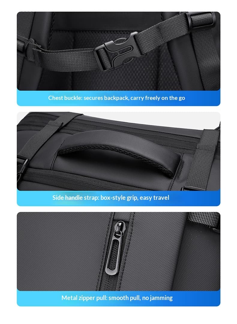Minimally Designed Men's Business Backpack With A High-end Feel For Business Trips, Large Capacity Travel Backpack, Computer Bag, Backpack - Gray — grey
