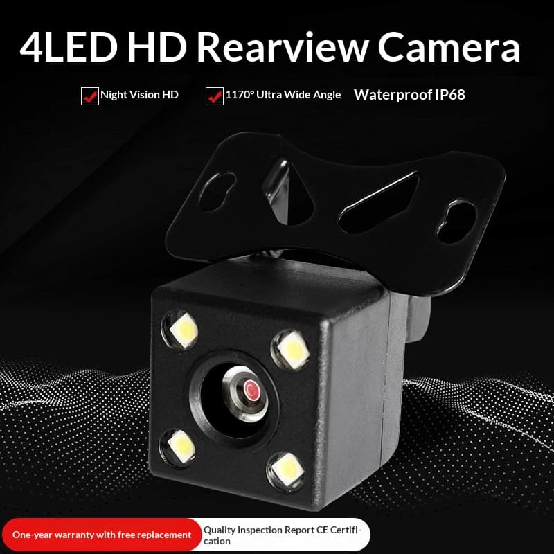 Car Rearview Camera, HD Night Vision CCD, LED 4-Light, Reverse Camera