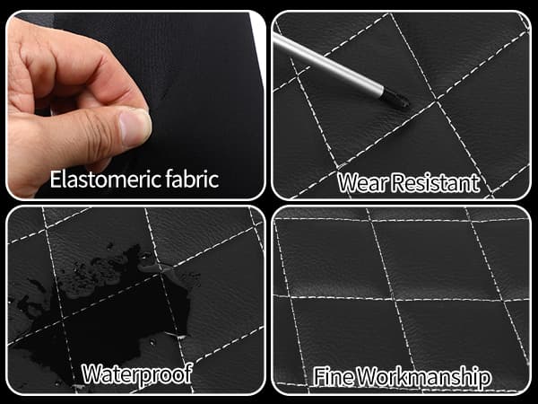 Single Line Diamond Grid PU Leather Car Seat Covers