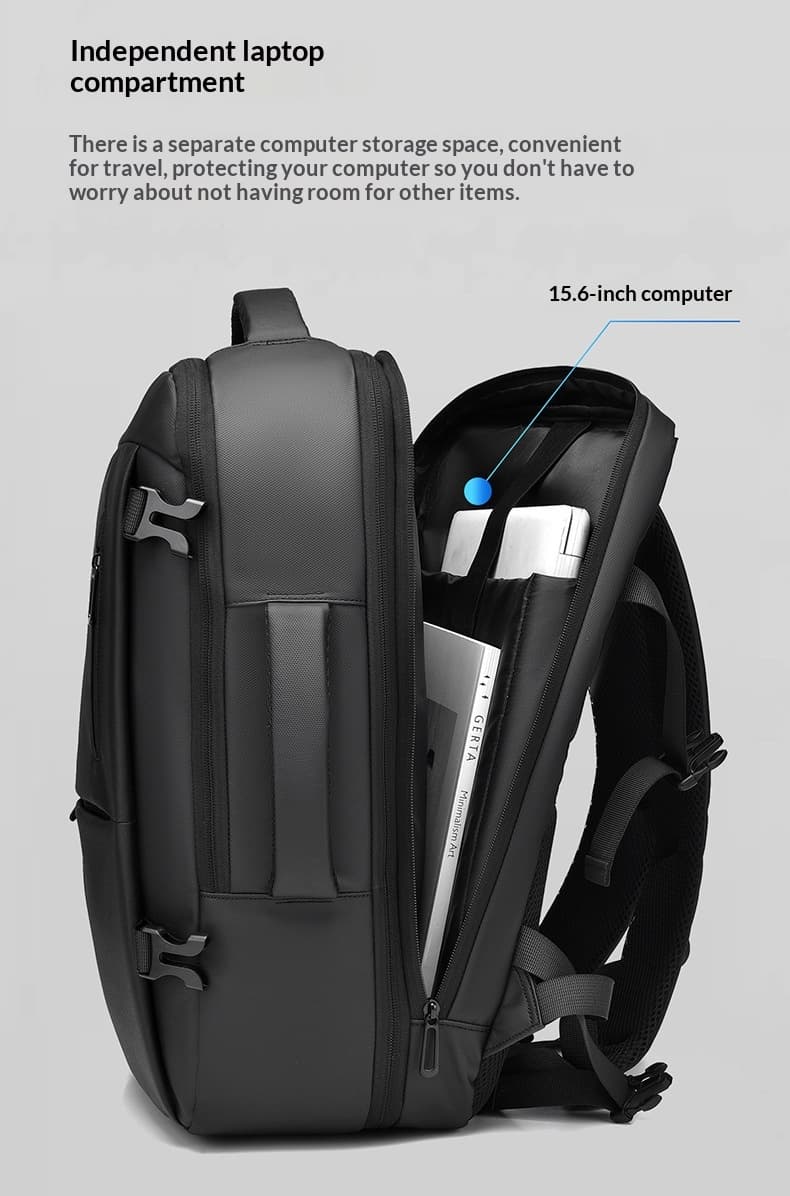 Minimally Designed Men's Business Backpack With A High-end Feel For Business Trips, Large Capacity Travel Backpack, Computer Bag, Backpack - Gray — grey