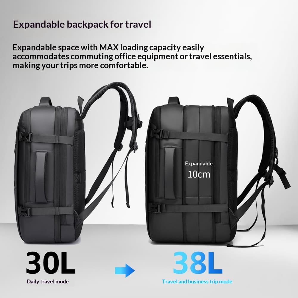 Minimally Designed Men's Business Backpack With A High-end Feel For Business Trips, Large Capacity Travel Backpack, Computer Bag, Backpack - Gray — grey