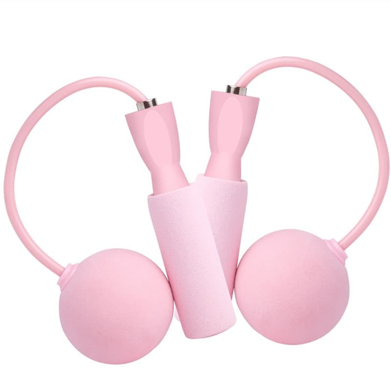 Training Jump Rope Set Fitness Jump Ropes And Silicone Handles For Women Men Kids With Speed Cordless Ball Adjustable Anti-Tangle PVC Wire Rope For Fitness Crossfit Indoor Outdoor Workout — Pink