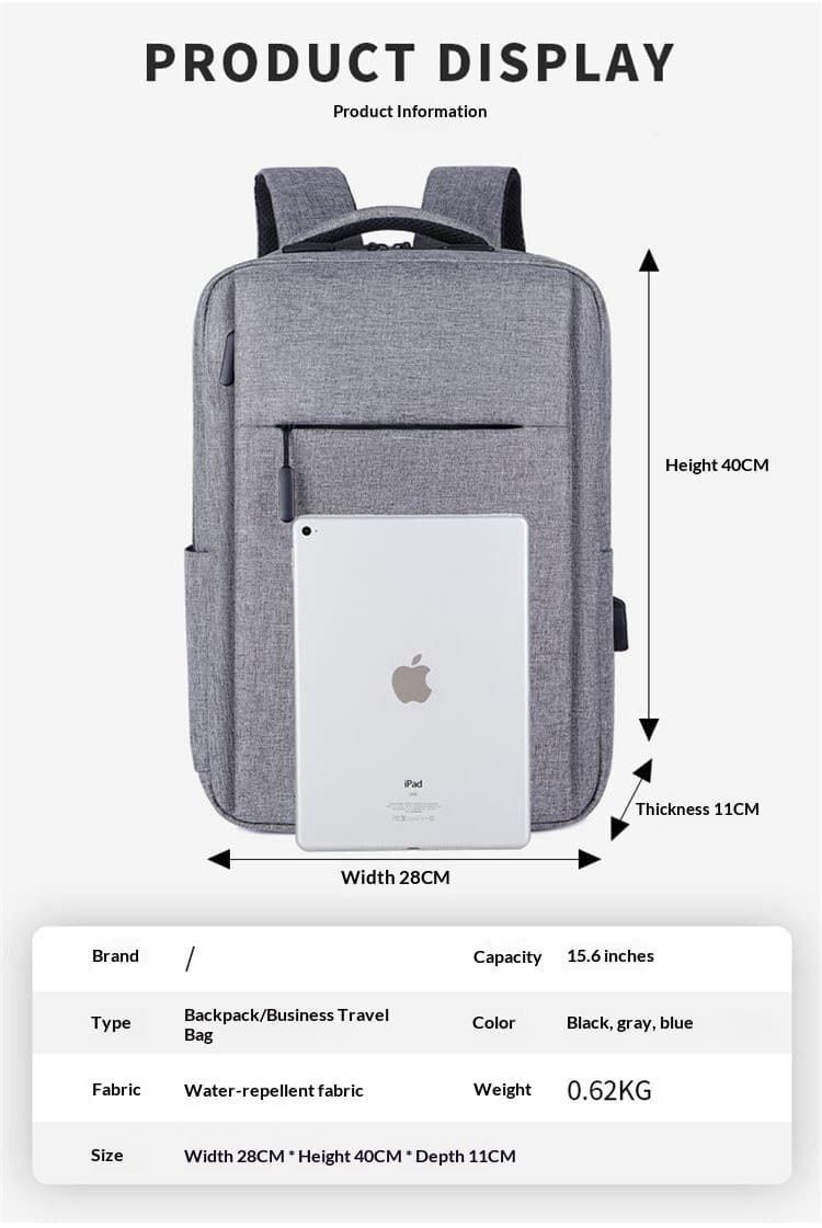New Backpack For Men, Large Capacity Backpack, Multifunctional Backpack, Business Computer Bag, USB Charging Backpack - Black — black
