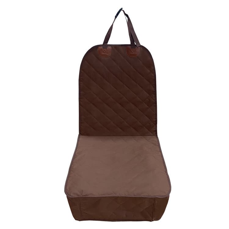 Pet Car Front Seat Cover Protector Waterproof Back Bench Seat Interior Travel Accessories Car Seat Covers Mat With Safety Belt — Coffee
