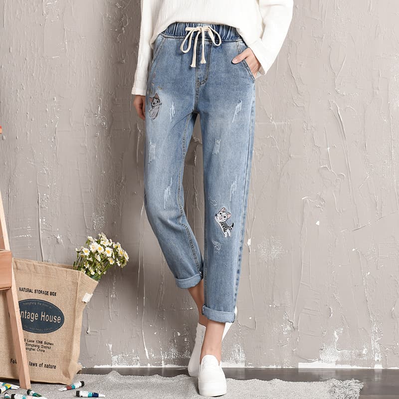 Women's Fashion Slim Fit Straight Jeans