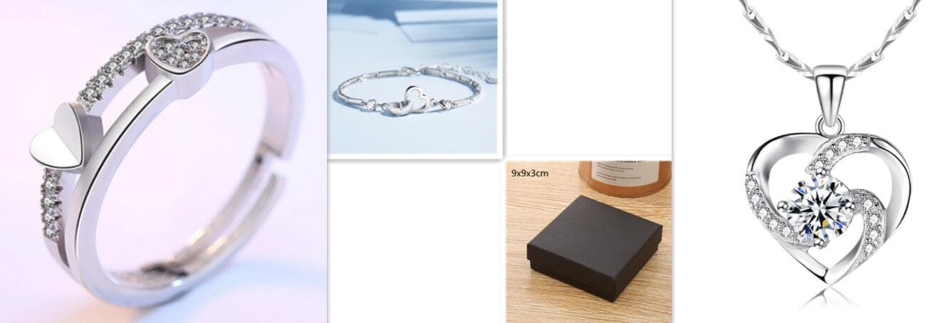 Charms 925 Sterling Silver Bracelets Bangles For Women — Set3