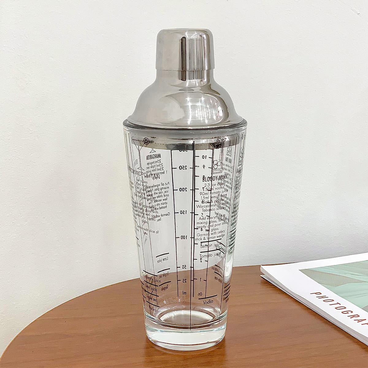 Scale Hand-cranked Stainless Steel Milk Tea Mixing Glass