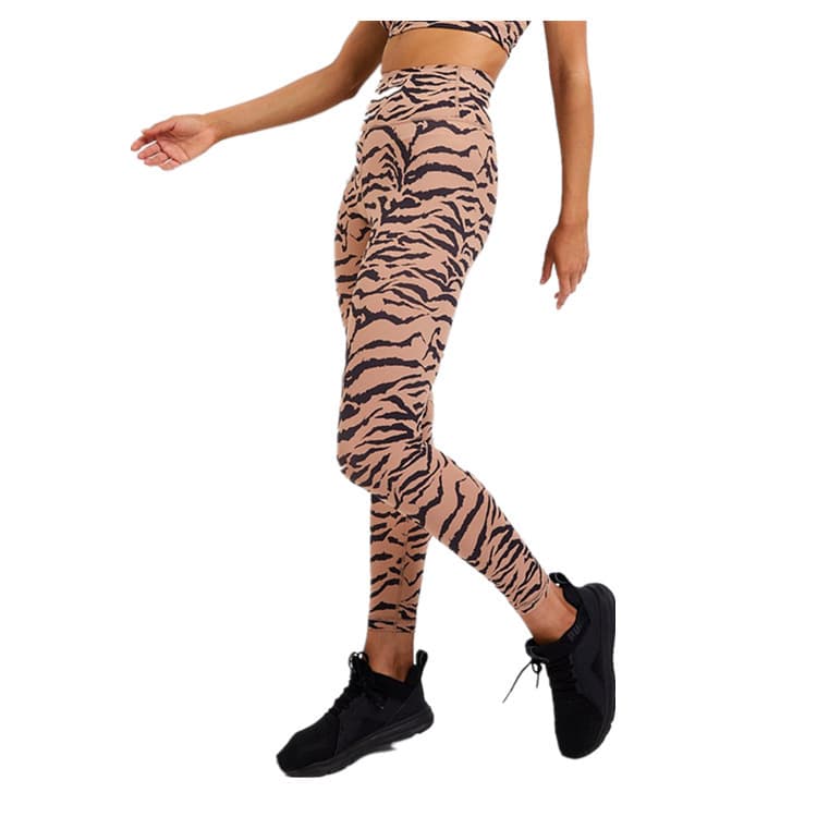 Women's High Waist Fitness Running Tights — Tiger pattern-XL