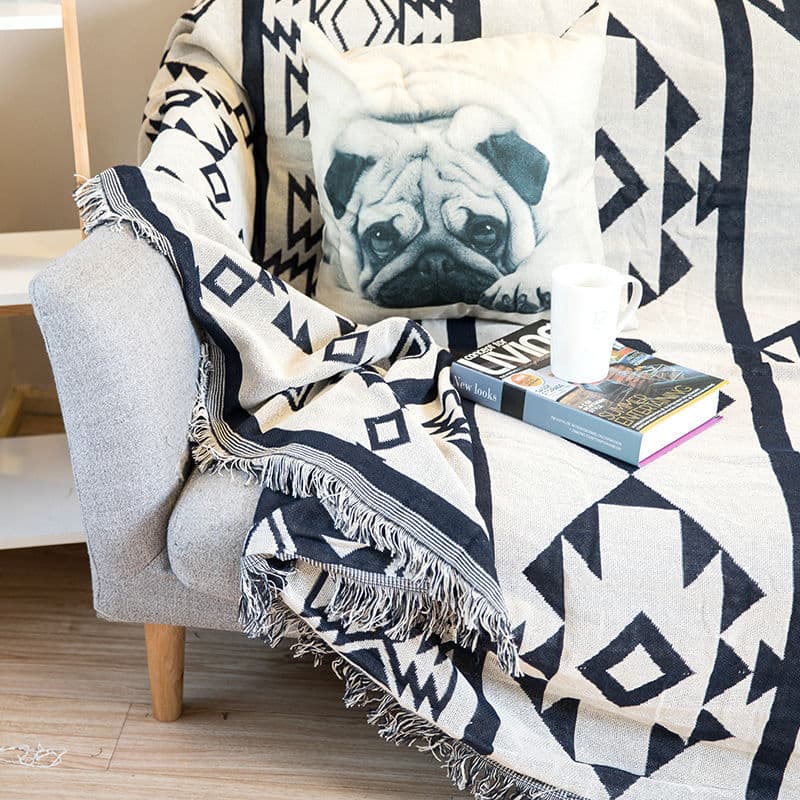 Geometric Cotton Blanket Throw Comforter (130x160cm)
