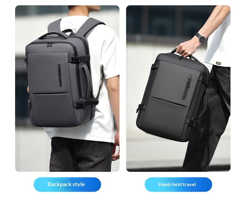 Minimally Designed Men's Business Backpack With A High-end Feel For Business Trips, Large Capacity Travel Backpack, Computer Bag, Backpack - Gray — grey