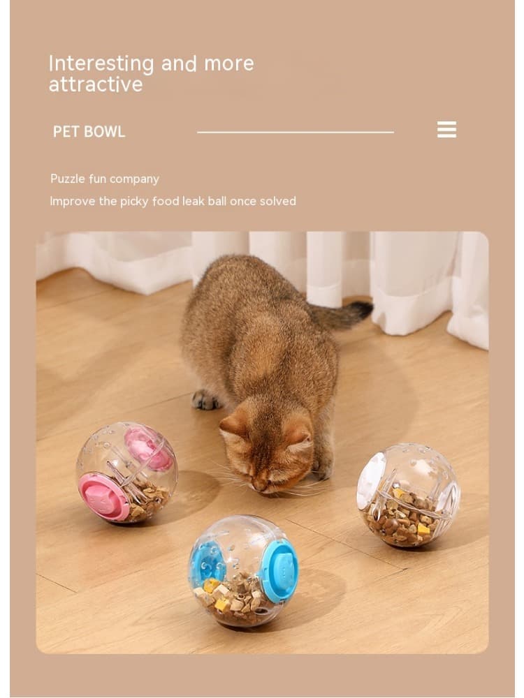 Dog Cat Slow Feeding Ball Food Leakage Smart Toy Feeder Treat Training Interactive Supplies Snuffle Dispenser Pet Accessories