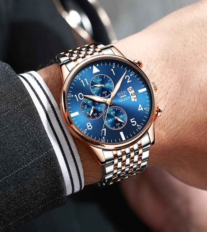 Multifunctional Chronograph Quartz Watch Luminous Waterproof Men's Watch