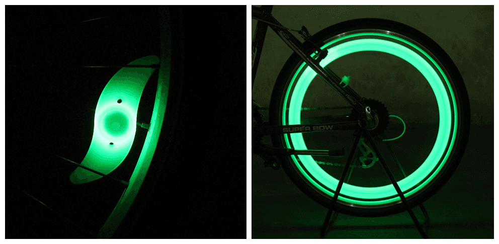 Bicycle Spokes Lamp Cycling Bike Willow LED Wheel Wire Lights Waterproof Bike Cycling Lamp Tire Valve Caps Wheel