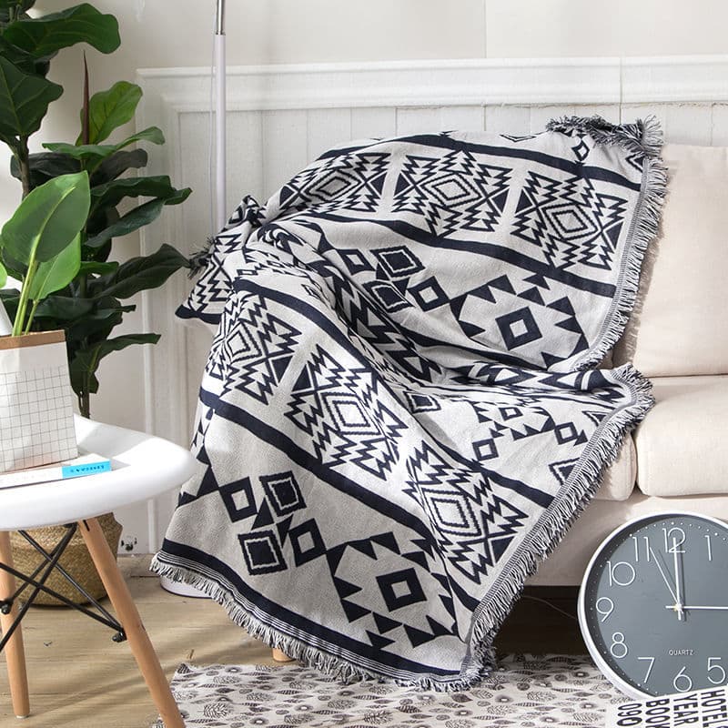 Geometric Cotton Blanket Throw Comforter (130x160cm)