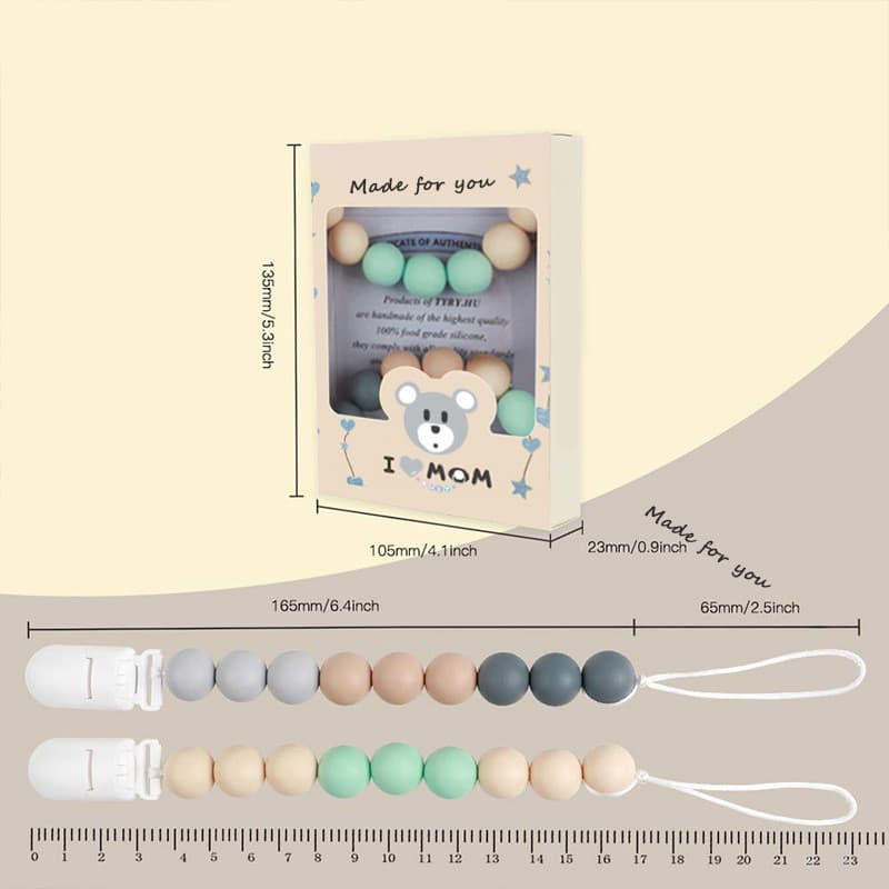 Baby Soothing Molar Stick Silicone Pacifier Chain With Clip
