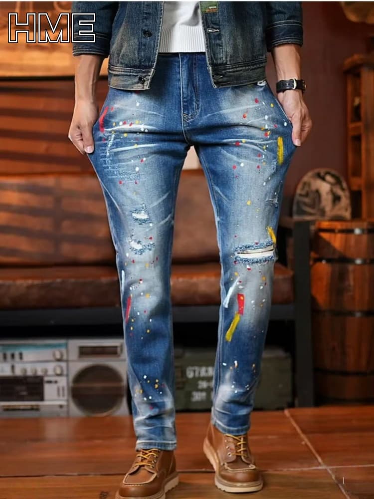 Slim-fit Elastic Straight-leg Pants