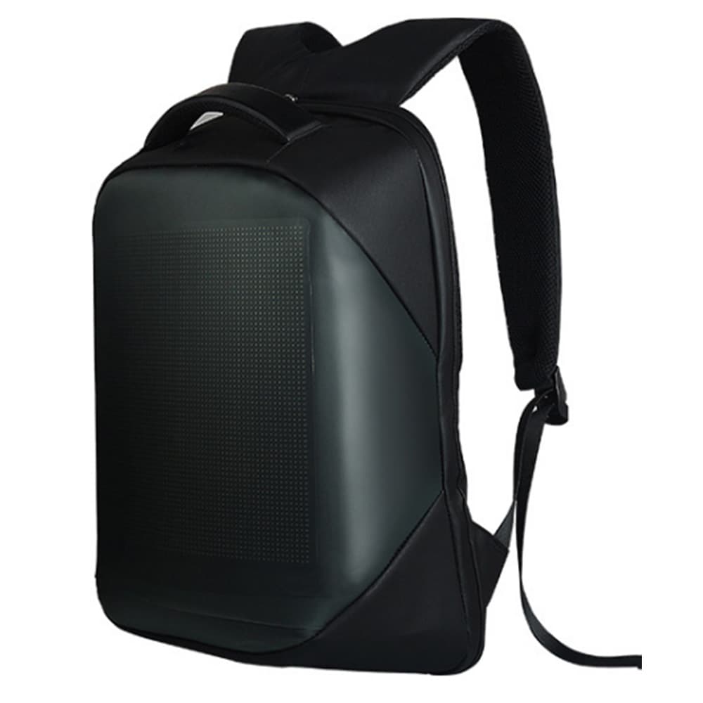 Regular LED Backpack Cycling & Hiking Bag DIY Text Animation Polyester Material Hot Sale - Black With WiFi — Black WiFi